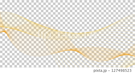 波　模様　背景　オレンジ　黄色　ウェーブ　ブレンド	 127498523