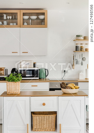 Modern Scandinavian Kitchen Interior Minimalist Design Decor Modern Scandinavian Kitchen Interior Minimalist Design Decor 127498566