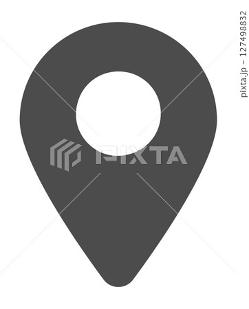 イラスト素材：マップのピン　ベクター　黒　black pin point. pin location 127498832