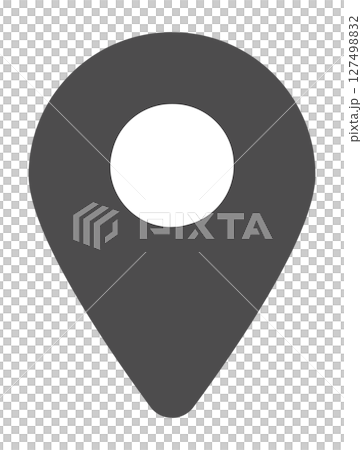 イラスト素材：マップのピン　ベクター　黒　black pin point. pin location 127498832
