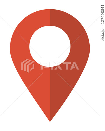 イラスト素材：マップのピン　ベクター　赤　red pin point. pin location 127498841