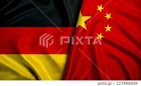 中国とドイツの国旗。 中国とドイツの国旗。 127498899