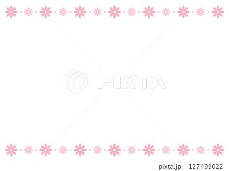 花 ピンク フラワー フレーム ベクター 上下 花 ピンク フラワー フレーム ベクター 上下 127499022