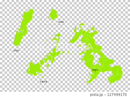 Nagasaki prefecture administrative division map 127499170