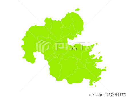 大分県の行政区分付地図 127499175