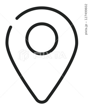 イラスト素材:マップのピン ベクター 黒 線 black pin point. pin イラスト素材:マップのピン ベクター 黒 線 black pin point. pin 127499602