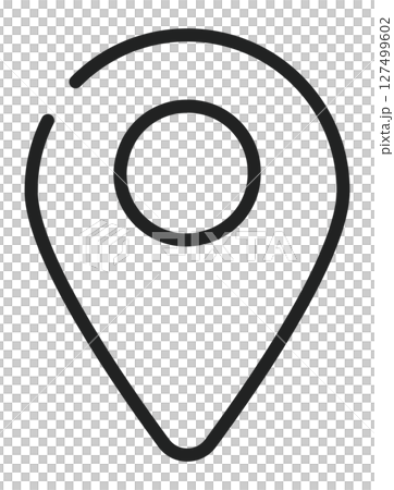 イラスト素材:マップのピン ベクター 黒 線 black pin point. pin イラスト素材:マップのピン ベクター 黒 線 black pin point. pin 127499602