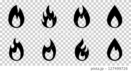 Flame icon simple black vector Flame icon simple black vector 127499726