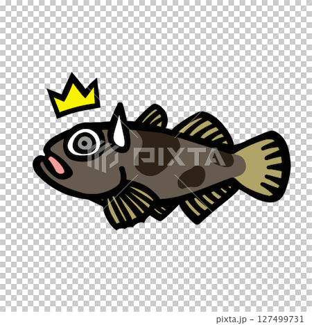 かわいい驚くドンコのイラスト 127499731