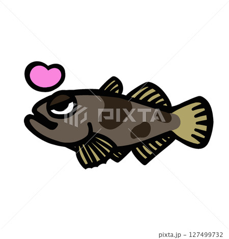 かわいい喜ぶドンコのイラスト かわいい喜ぶドンコのイラスト 127499732