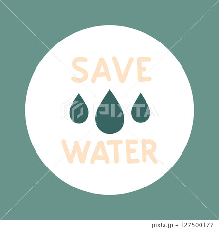 Save Water Poster Minimalist Eco Illustration 127500177