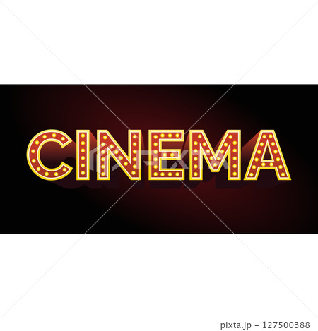 Vintage cinema marquee sign illustration 127500388