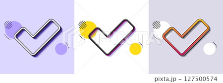 Check line icon. Halftone dotted pattern. Gradient icon with grain shadow. Approved Tick sign. Confirm, Done or Accept symbol. Line tick icon. Various designs. Vector Check line icon. Halftone dotted pattern. Gradient icon with grain shadow. Approved Tick sign. Confirm, Done or Accept symbol. Line tick icon. Various designs. Vector 127500574