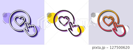Click like line icon. Halftone dotted pattern. Gradient icon with grain shadow. Love button symbol. Valentines day sign. Line like button icon. Various designs. Vector Click like line icon. Halftone dotted pattern. Gradient icon with grain shadow. Love button symbol. Valentines day sign. Line like button icon. Various designs. Vector 127500620