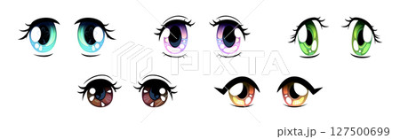 Cartoon Eyes and Comic Glance Pair Vector Set 127500699