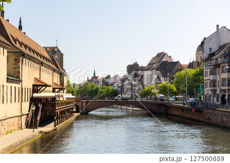 Photo of Strasbourg France with Cathedral and Traditional German Fachwerkhaus Architecture Notre Dame Cathedral Photo of Strasbourg France with Cathedral and Traditional German Fachwerkhaus Architecture Notre Dame Cathedral 127500889