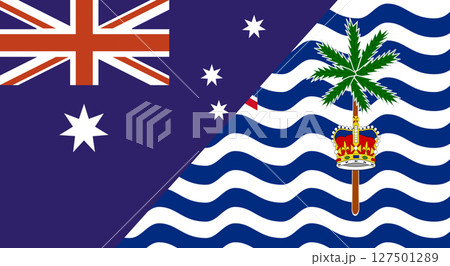 Flag of Australia and British Indian Ocean Territory. Two Flags Together 127501289