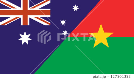 Flag of Australia and Burkina Faso. Two Flag Together Australian and Burkina Faso 127501352