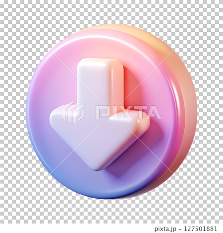 3d rendered download arrow icon in circle with gradient colors, modern file transfer symbol, ui button 3d rendered download arrow icon in circle with gradient colors, modern file transfer symbol, ui button 127501881