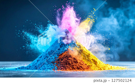 Spice market pyramid collapsing into colorful...のイラスト素材 [127502124] - PIXTA