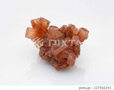 Natural Aragonite Crystal Cluster, Brown Orange Mineral Specimen, Geological Formation, Stone Photography, Raw Texture, Earth Science Display 127502241