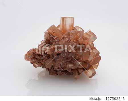 Stunning Natural Aragonite Crystal Cluster Formation Featuring Peach Hues and Sharp Rectangular Prisms, Mineral Specimen Display 127502243