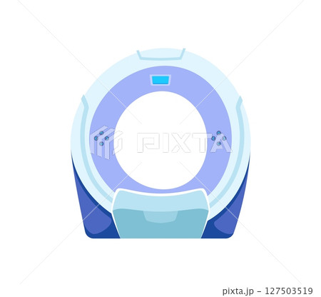 Hospital cartoon font MRI apparatus digit 0 zero. Hospital kids ABC typeface figure, medicine vector alphabet typeface digit. Healthcare font numeral symbol or medical type mathematics number 127503519