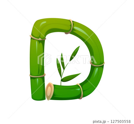 Garden bamboo wood font letter D. Garden bamboo typeface element, Asian tropical forest plant isolated cartoon vector English alphabet font symbol. Japan forest nature and eco typeset letter or sign Garden bamboo wood font letter D. Garden bamboo typeface element, Asian tropical forest plant isolated cartoon vector English alphabet font symbol. Japan forest nature and eco typeset letter or sign 127503558
