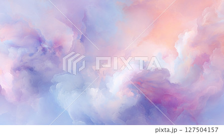 ロマンチックなパステル雲が広がるドリーミー背景 ロマンチックなパステル雲が広がるドリーミー背景 127504157