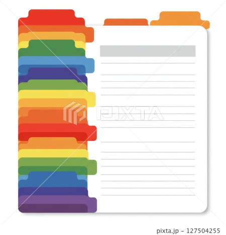 Rainbow Tabbed Notebook with White Paper 127504255