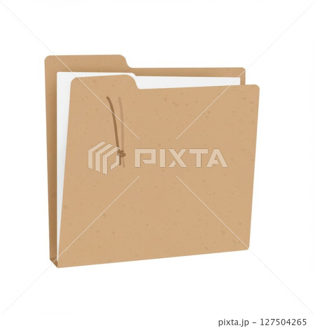 Brown Paper Folder with String Tie 127504265