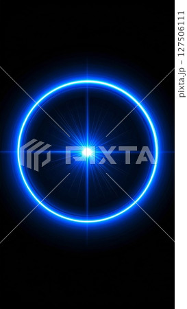 Bright Blue Glowing Circle Abstract Light Effect 127506111