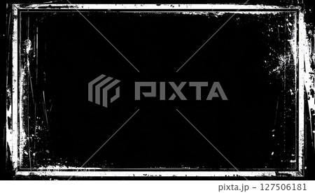 Black And White Grunge Frame Texture Background 127506181