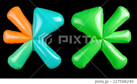 Colorful Inflatable Balloons on Black Background Colorful Inflatable Balloons on Black Background 127506240