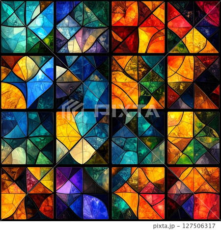 Colorful Abstract Mosaic Art with Geometric Shapes Colorful Abstract Mosaic Art with Geometric Shapes 127506317