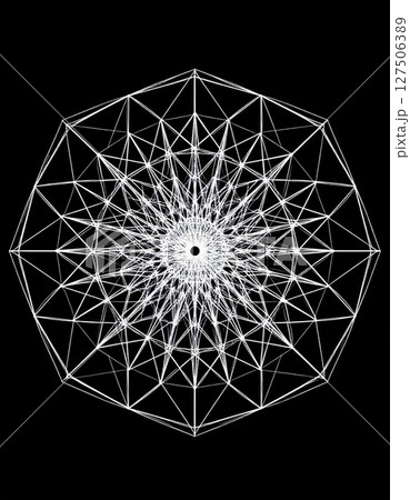 Abstract Black And White Geometric Mandala Design 127506389