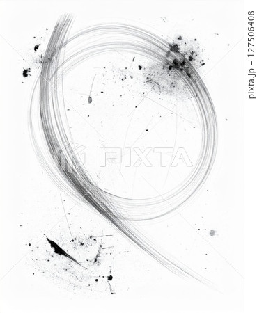Abstract Black Ink Swirls on White Background 127506408