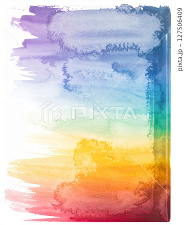 Vibrant Rainbow Watercolor Abstract Painting 127506409