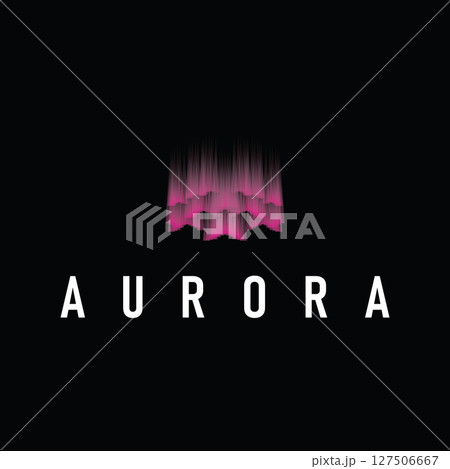 aurora logo concept sky design with beautiful and cool aurora natural scenery illustration of natural scenery symbol 127506667