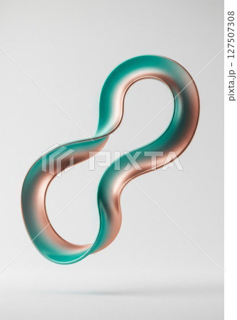 Abstract Teal And Copper Metallic Infinity Loop 127507308