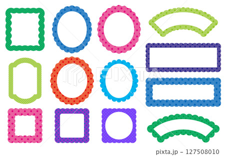 ドット模様のフレーム（ビビットカラー） 127508010