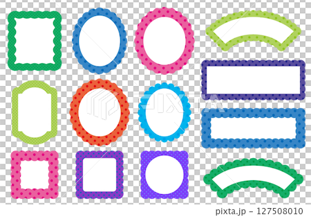 ドット模様のフレーム（ビビットカラー） 127508010