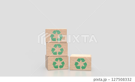 The Recycle symbol on Box for eco concept 3d Rendering. The Recycle symbol on Box for eco concept 3d Rendering. 127508332