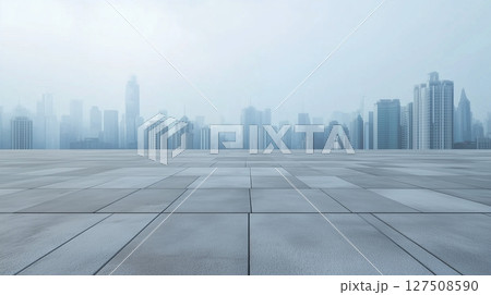 floor square perspective a with sky and city skyline downtown building floor square perspective a with sky and city skyline downtown building 127508590
