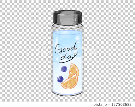 かわいいマイボトル（Goodday）水彩風 127508682
