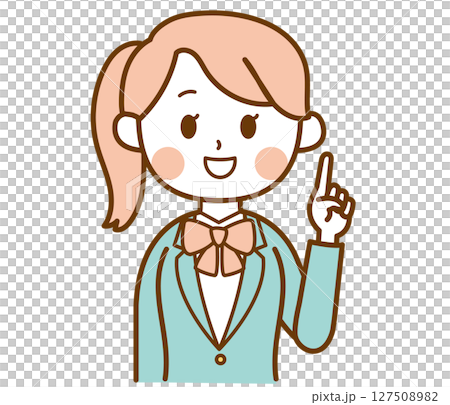 穿著西裝制服的女學生解釋重點的插圖素材 127508982