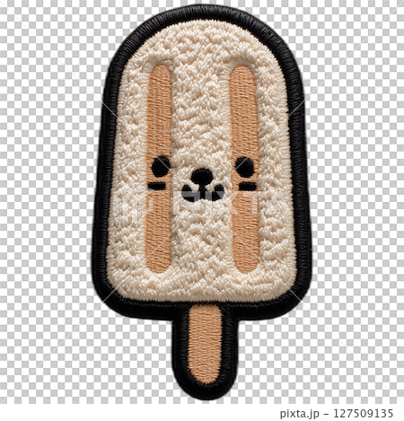 アイスキャンディーの顔つき刺繍ワッペン 127509135