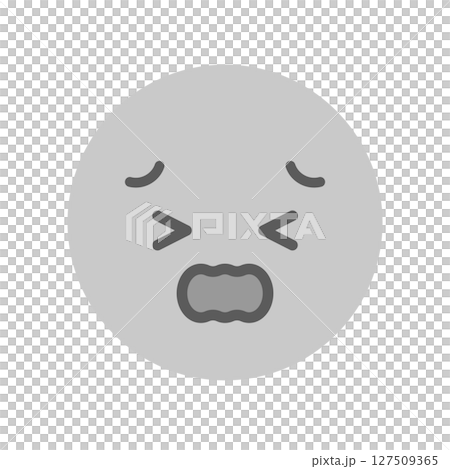 Gray face emoji in pain - Icon image of negative emotions such as trouble, pain, hot, and suffering Gray face emoji in pain - Icon image of negative emotions such as trouble, pain, hot, and suffering 127509365