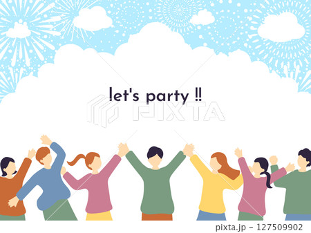 盛り上がる大勢の人達 盛り上がる大勢の人達 127509902