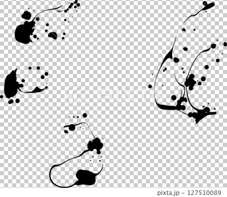 墨水滴落、飛濺和噴濺裝飾插圖集 127510089